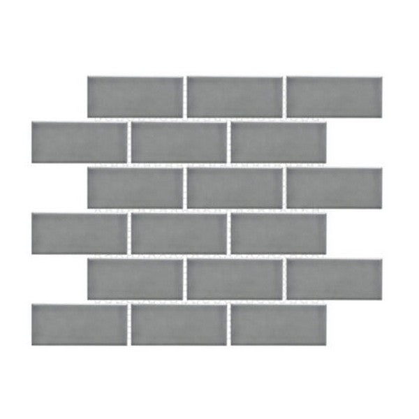 Happy Floors Artisan 11.5" x 11.5" Glossy Porcelain 2x4" Flat Brick Mosaic