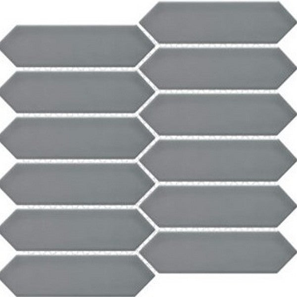 Happy Floors Artisan 11" x 11.5" Glossy Porcelain Picket Mosaic