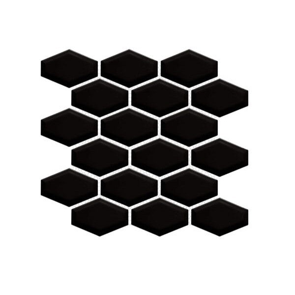 Happy Floors Artisan 10.5" x 11" Glossy Porcelain Elongated Hexagon Mosaic