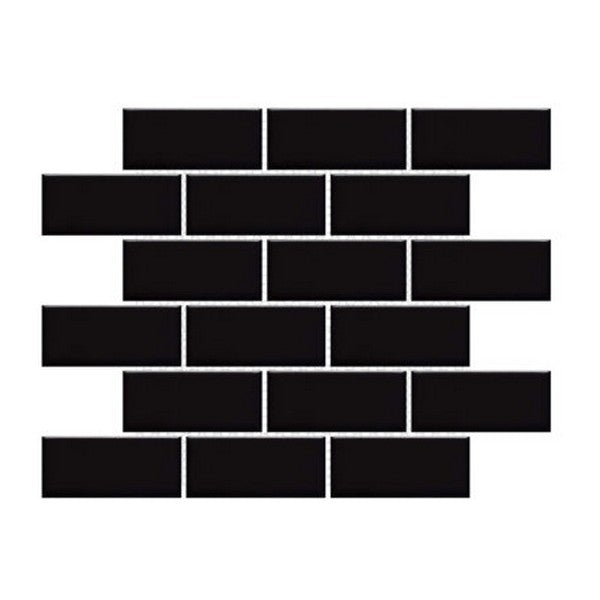 Happy Floors Artisan 11.5" x 11.5" Glossy Porcelain 2x4" Flat Brick Mosaic