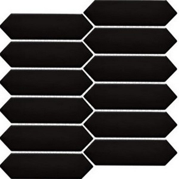 Happy Floors Artisan 11" x 11.5" Glossy Porcelain Picket Mosaic