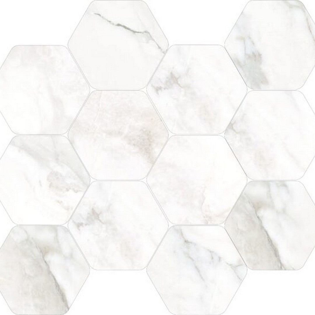 Happy Floors Kobe 12" x 13.5" Natural Porcelain Hexagon Mosaic