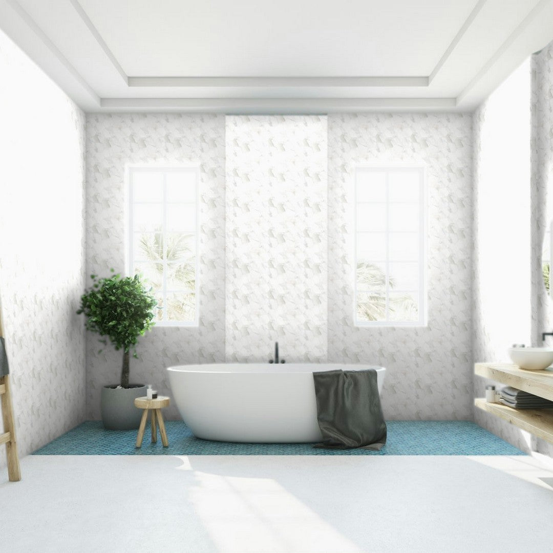 Happy-Floors-Kobe-12-x-13.5-Polished-Porcelain-Hexagon-Mosaic-Borghini