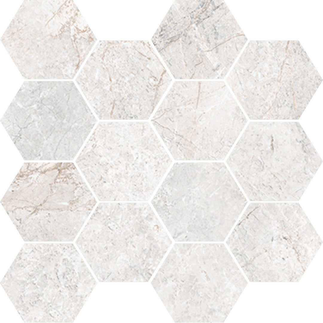 Happy Floors Toscana 10" x 14" Rectified Matte Hexagon Porcelain Mosaic