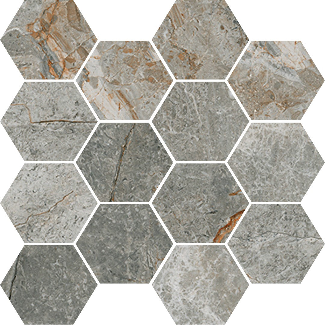 Happy Floors Toscana 10" x 14" Rectified Matte Hexagon Porcelain Mosaic