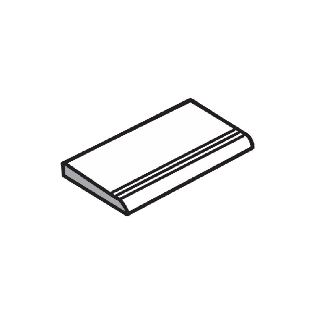 Crossville Cross Colors Mingles 4" x 8" Unpolished Porcelain Bullnose Stairtread