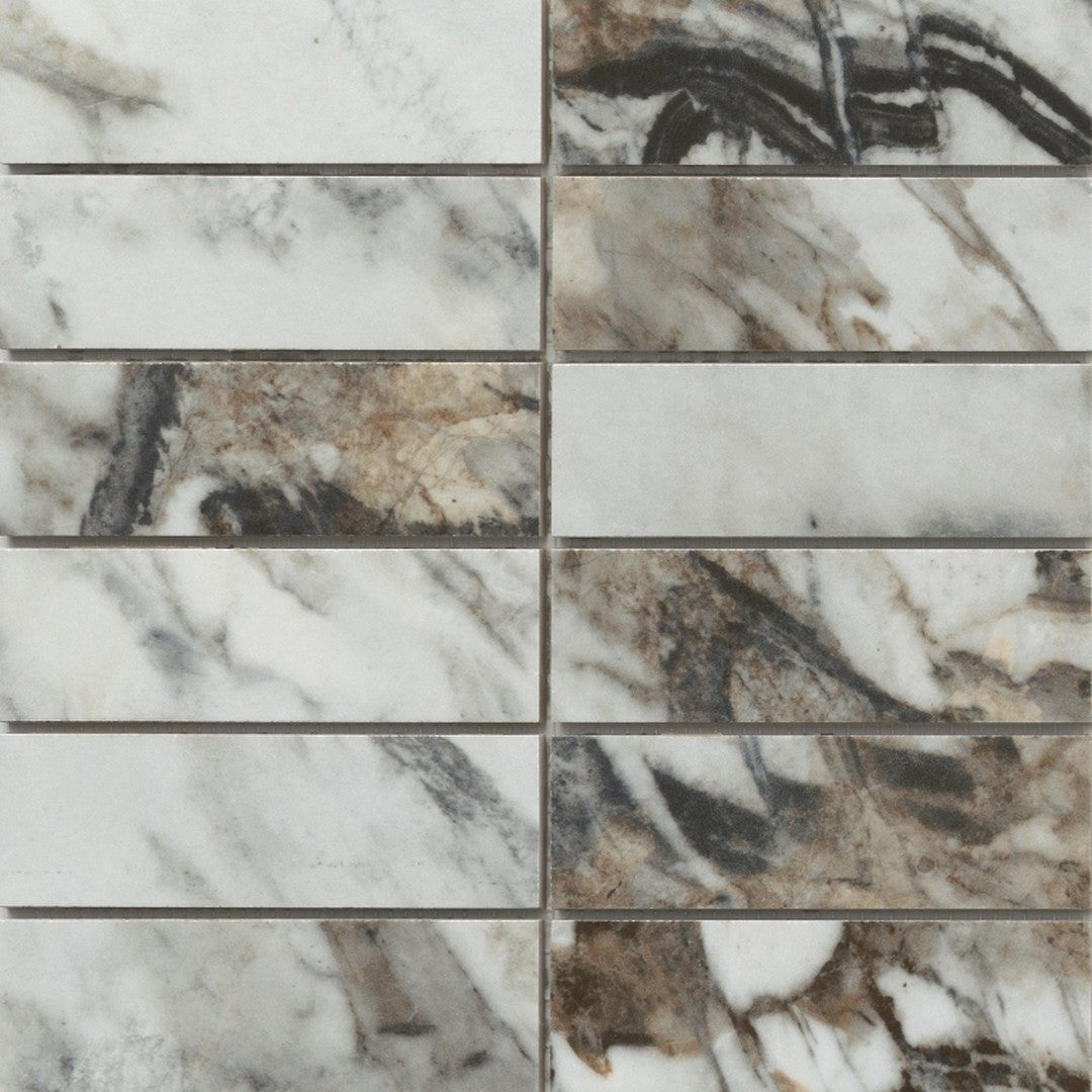 Emser Parkview 12" x 12" Polished 2x6" Stacked Porcelain Mosaic