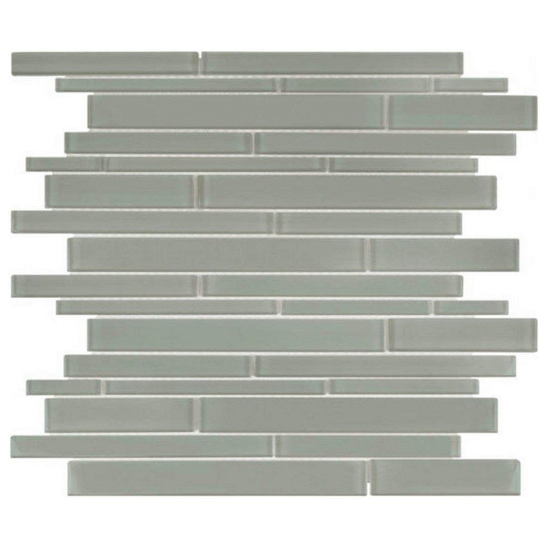 QC Bliss Element 12" x 12" Glossy Glass Random Strip Mosaic