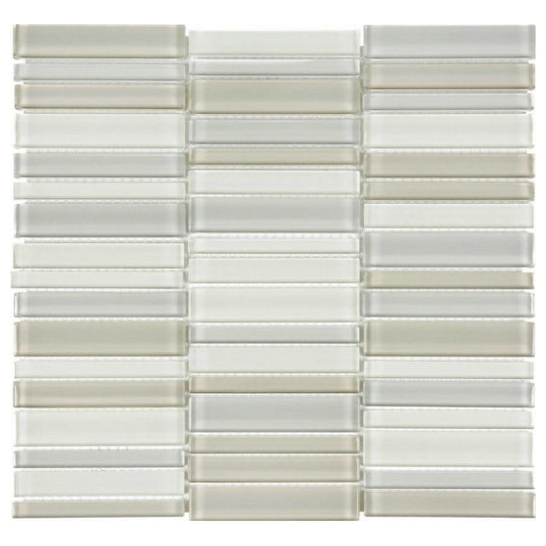 Qualis Ceramica Bliss Element 12" x 12" Glossy Glass Blend Stacked Mosaic