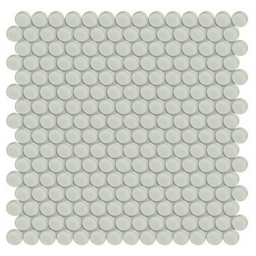 Qualis Ceramica Bliss Element 11.73" x 11.73" Glossy Glass Penny Round Mosaic