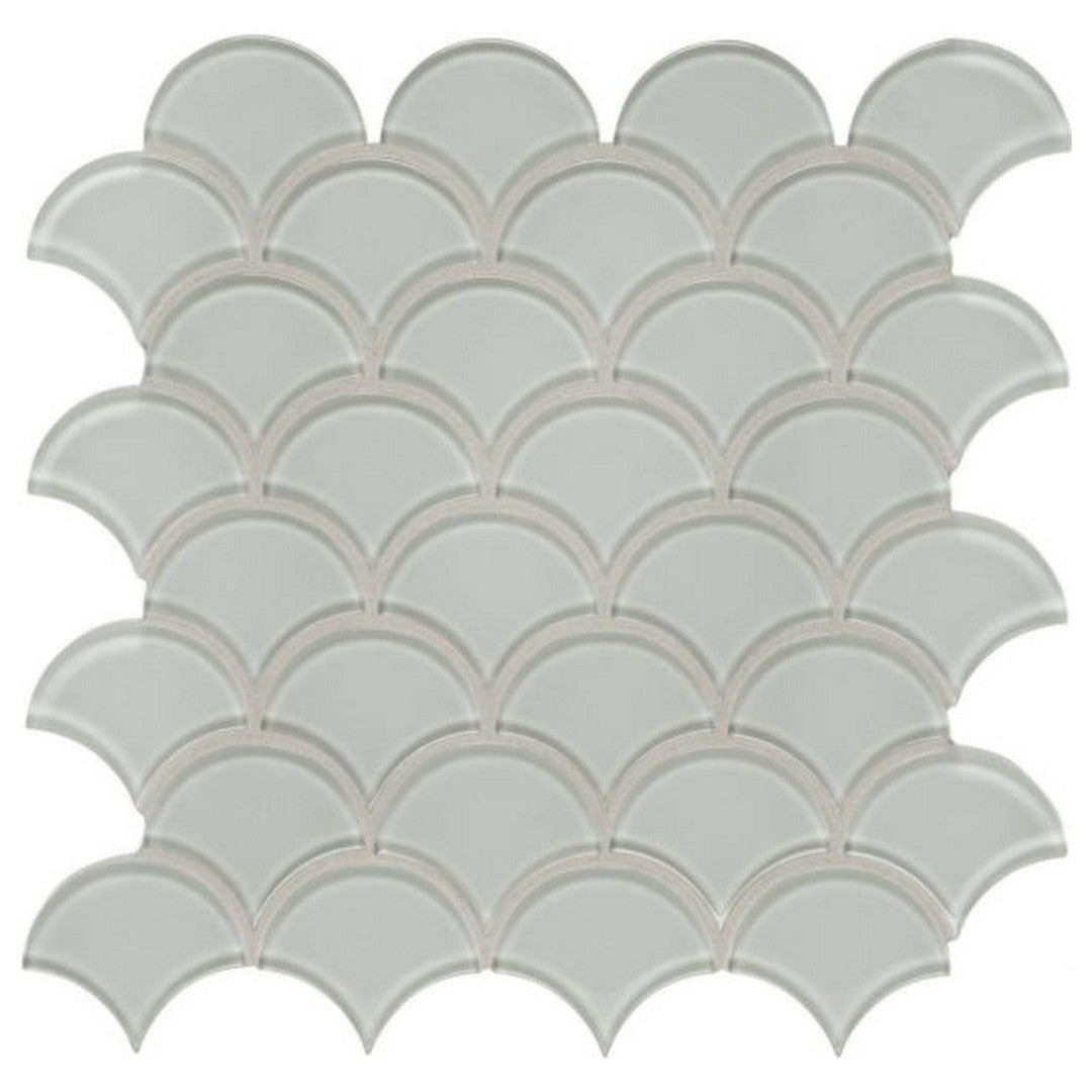 Qualis Ceramica Bliss Element 11.93" x 11.93" Glossy Glass Scallop Mosaic