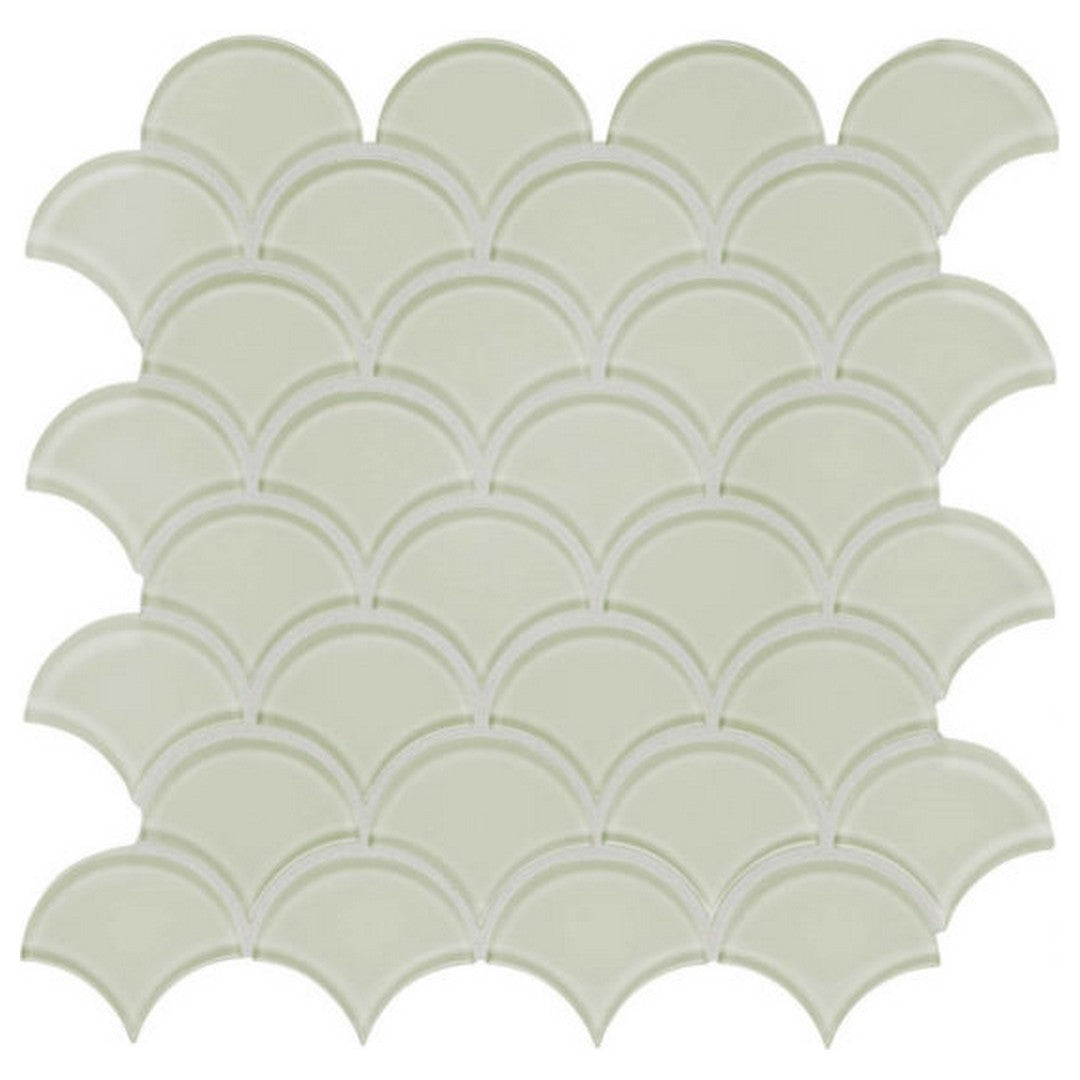 Qualis Ceramica Bliss Element 11.93" x 11.93" Glossy Glass Scallop Mosaic