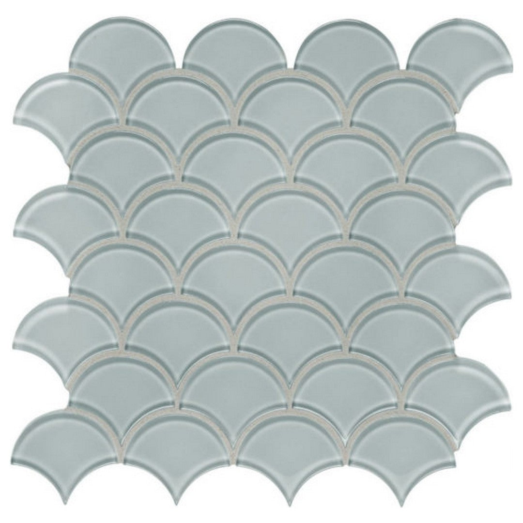 Qualis Ceramica Bliss Element 11.93" x 11.93" Glossy Glass Scallop Mosaic