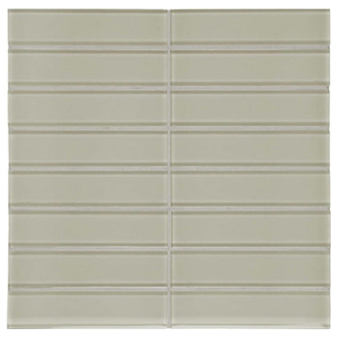 Qualis Ceramica Bliss Element 11.73" x 11.73" Glossy Glass 1.5x6" Stacked Mosaic