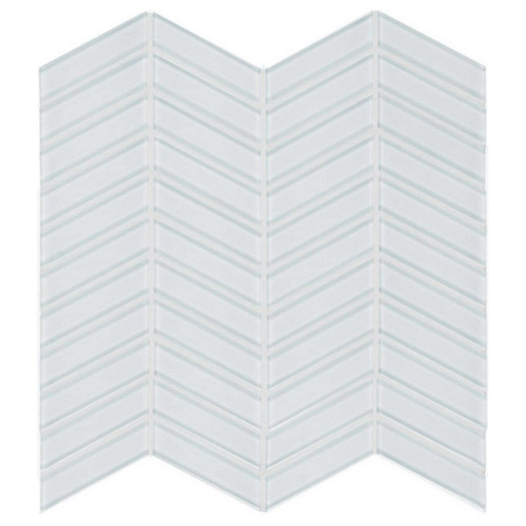 Qualis Ceramica Bliss Element 11.73" x 11.73" Glossy Glass Chevron Mosaic