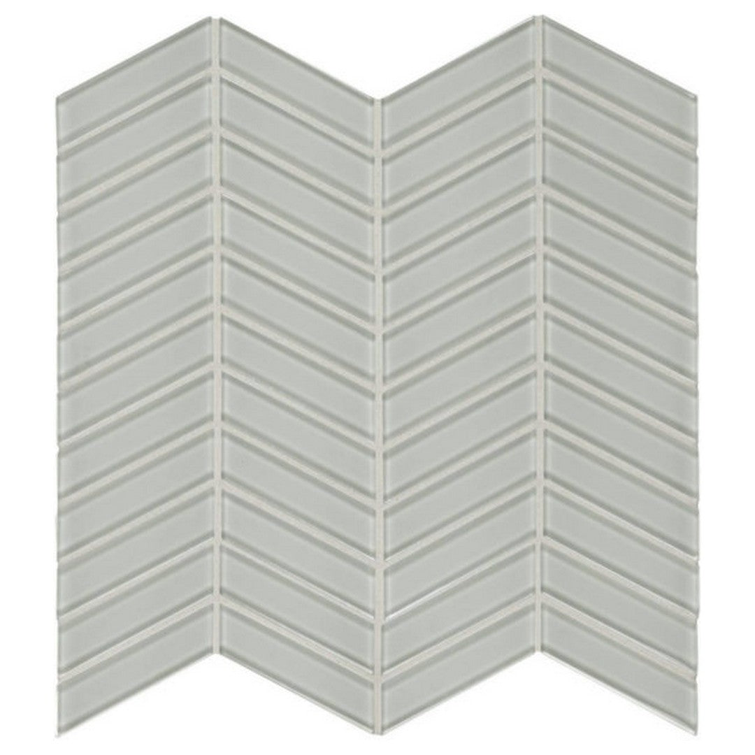 Qualis Ceramica Bliss Element 11.73" x 11.73" Glossy Glass Chevron Mosaic