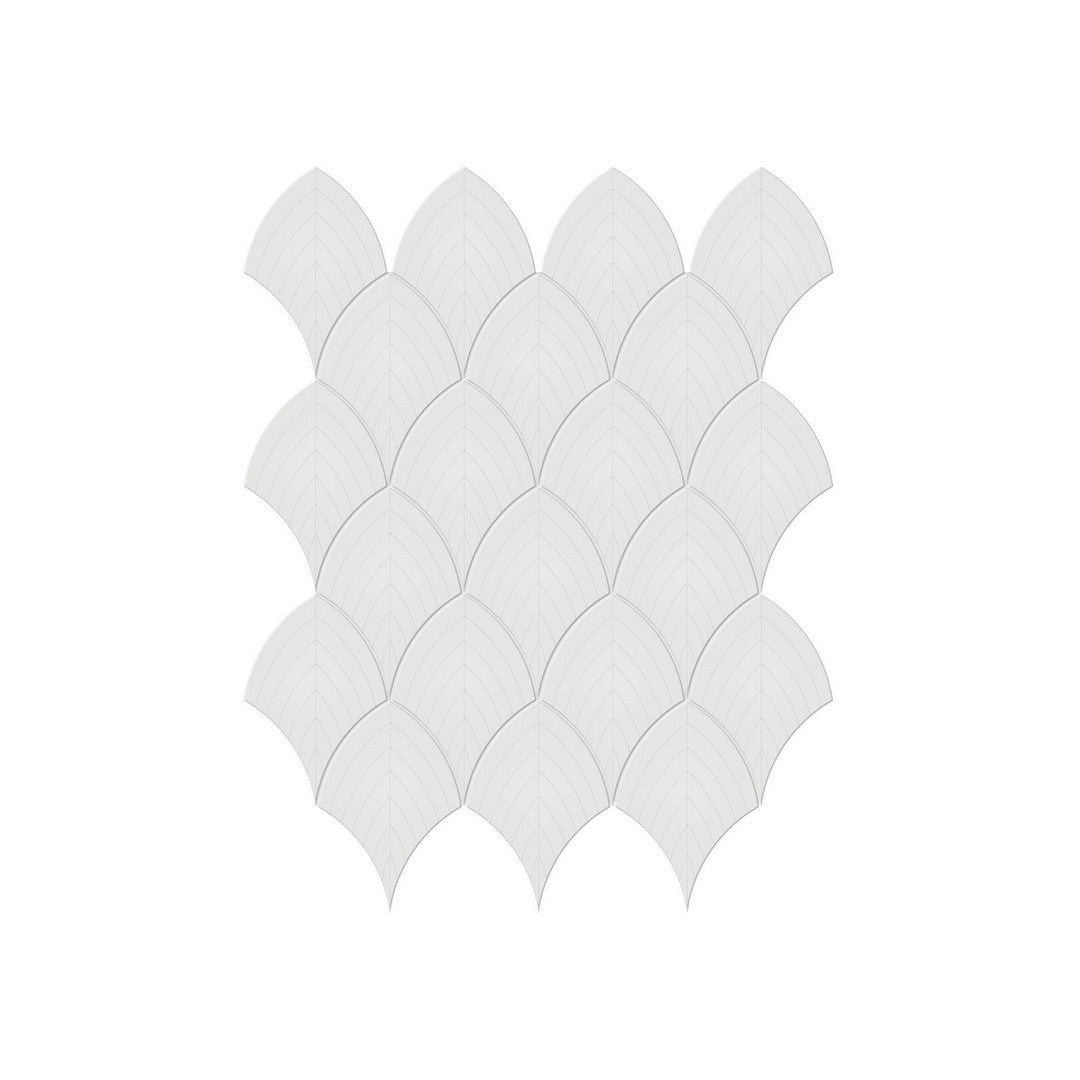 Anatolia Soho 10.75" x 13.35" Glossy Porcelain Scallop Mosaic