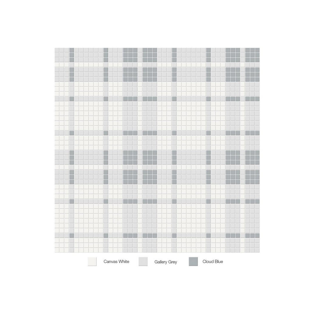 Anatolia Soho 13.58" x 13.58" Matte Porcelain Plaid Pattern Mosaic