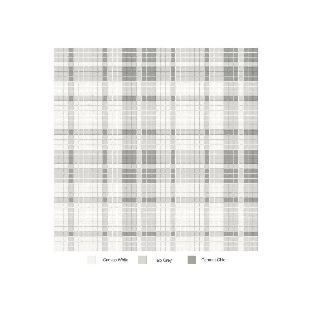 Anatolia Soho 13.58" x 13.58" Matte Porcelain Plaid Pattern Mosaic