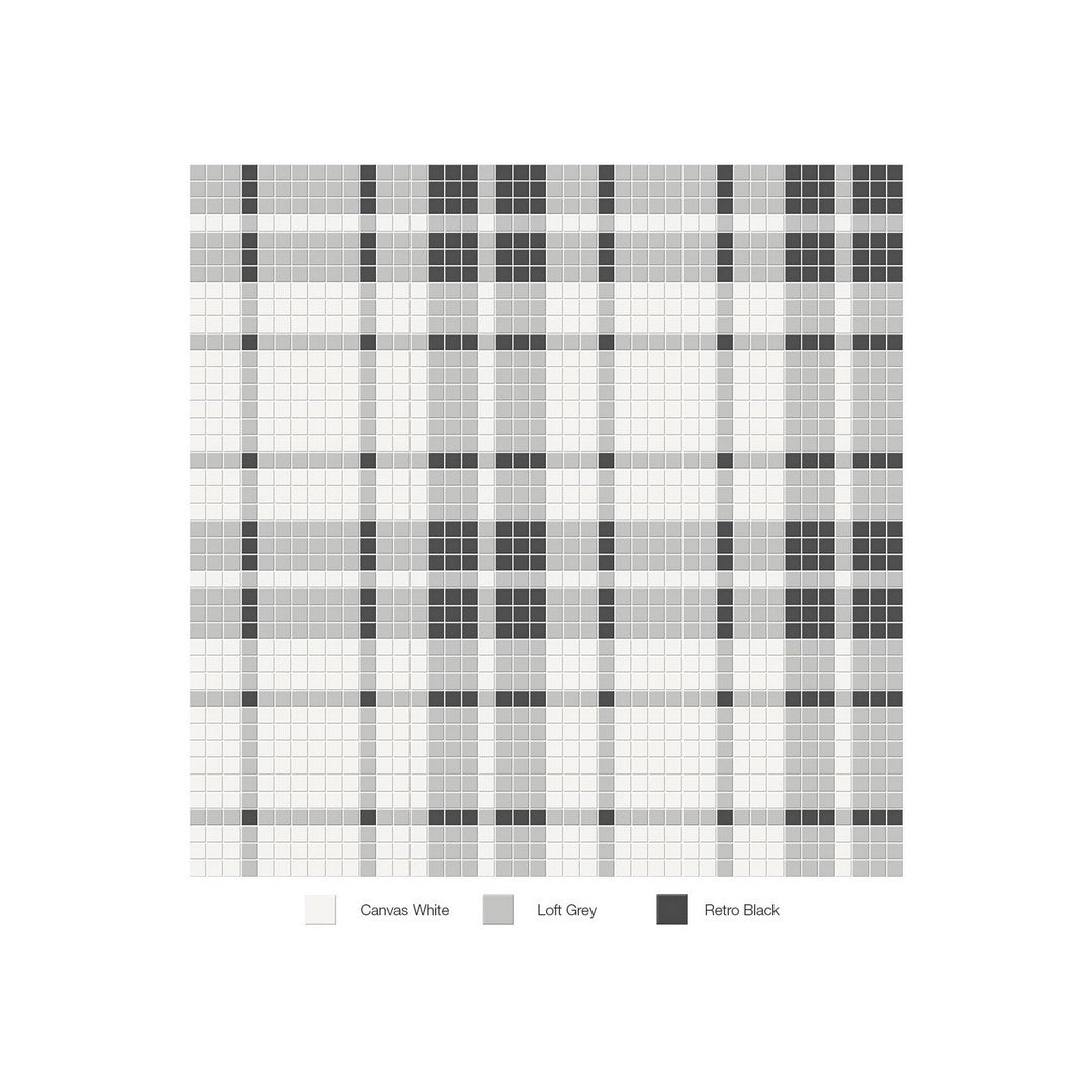 Anatolia Soho 13.58" x 13.58" Matte Porcelain Plaid Pattern Mosaic