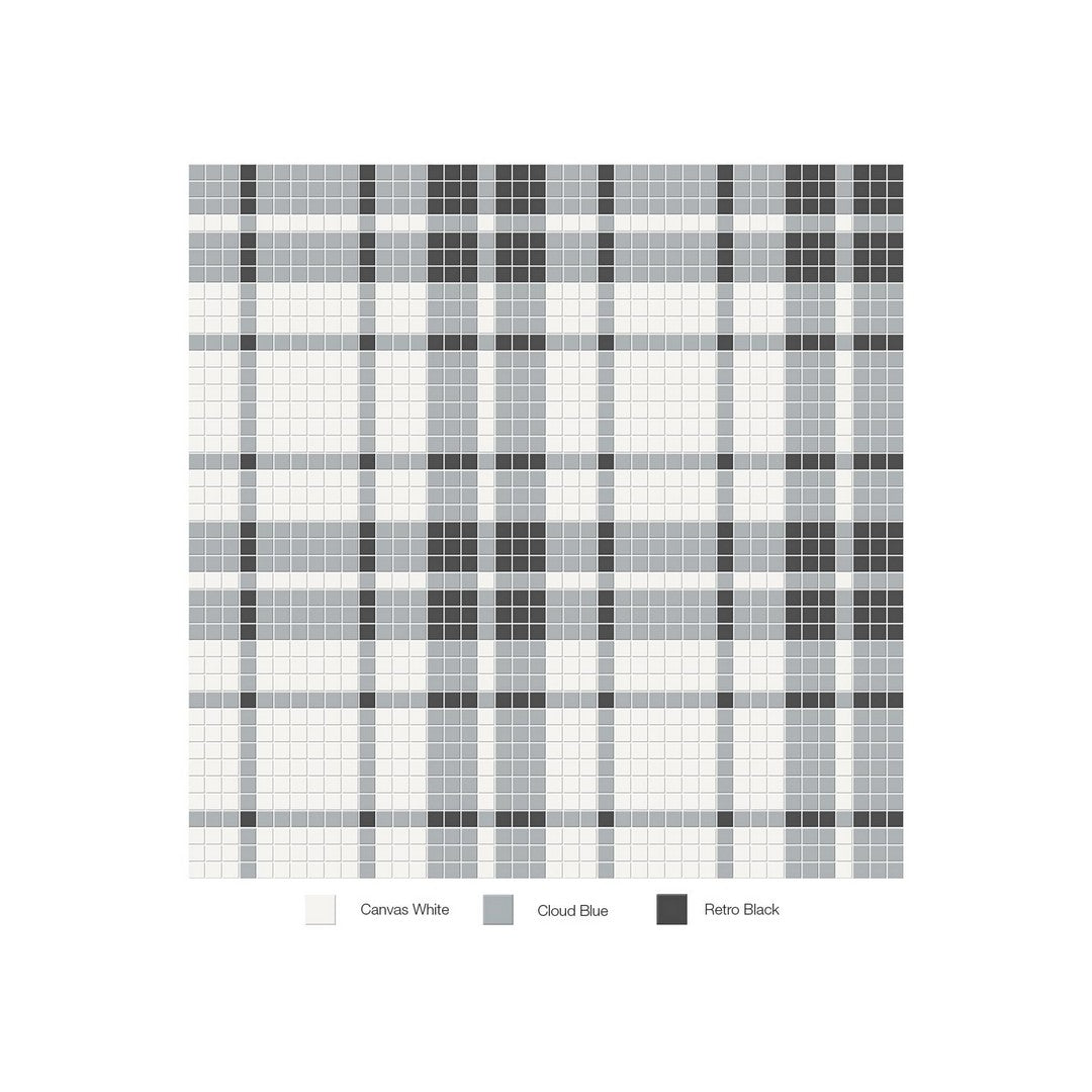 Anatolia Soho 13.58" x 13.58" Matte Porcelain Plaid Pattern Mosaic