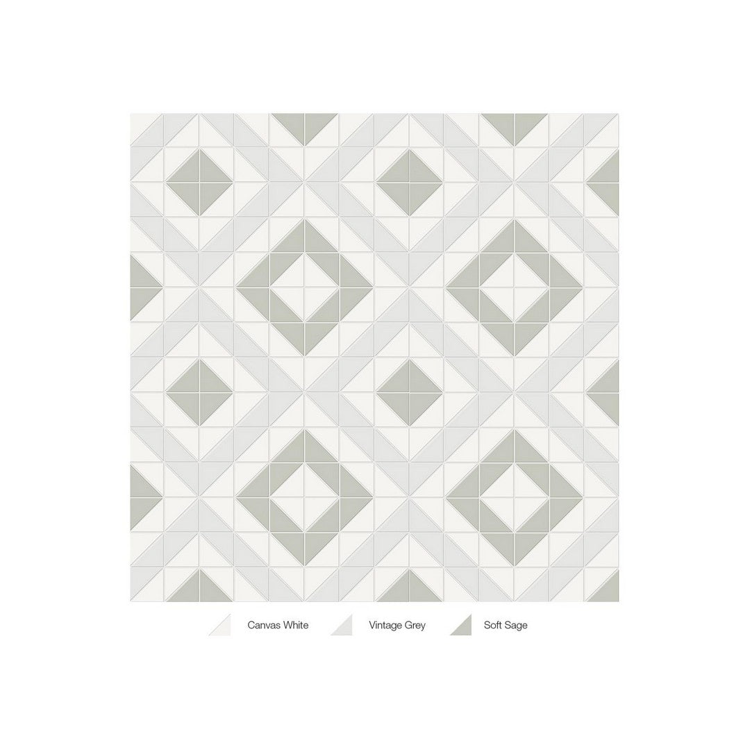 Anatolia Soho 10" x 10" Matte Porcelain Cubic Pattern Mosaic
