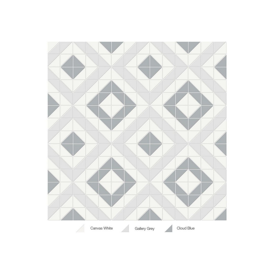 Anatolia Soho 10" x 10" Matte Porcelain Cubic Pattern Mosaic