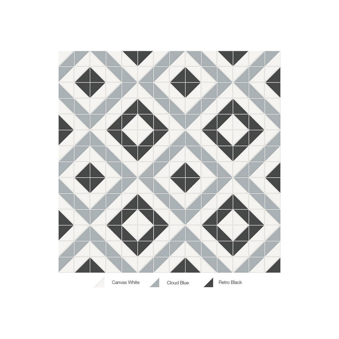 Anatolia Soho 10" x 10" Matte Porcelain Cubic Pattern Mosaic