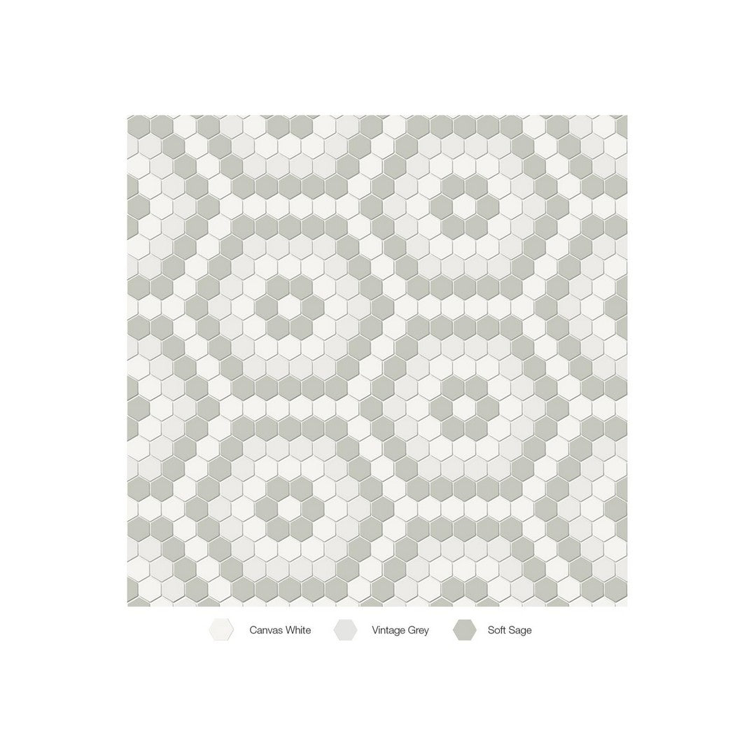 Anatolia Soho 8.3" x 14.45" Matte Porcelain Hexagon Pattern Mosaic