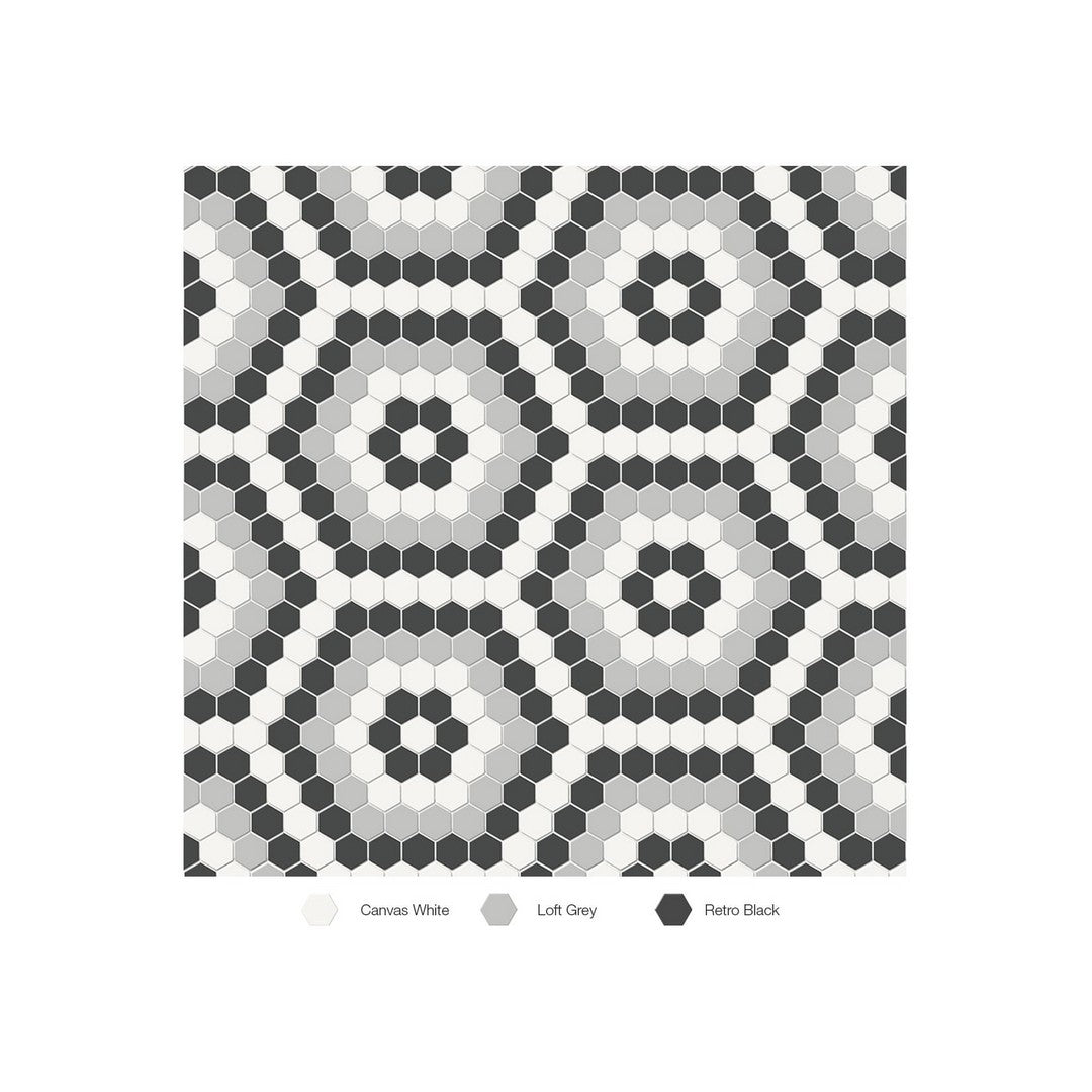 Anatolia Soho 8.3" x 14.45" Matte Porcelain Hexagon Pattern Mosaic