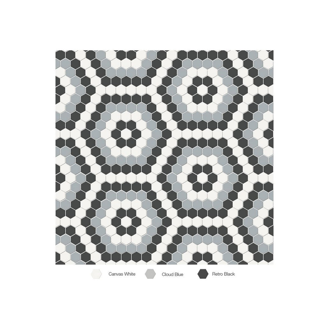 Anatolia Soho 8.3" x 14.45" Matte Porcelain Hexagon Pattern Mosaic