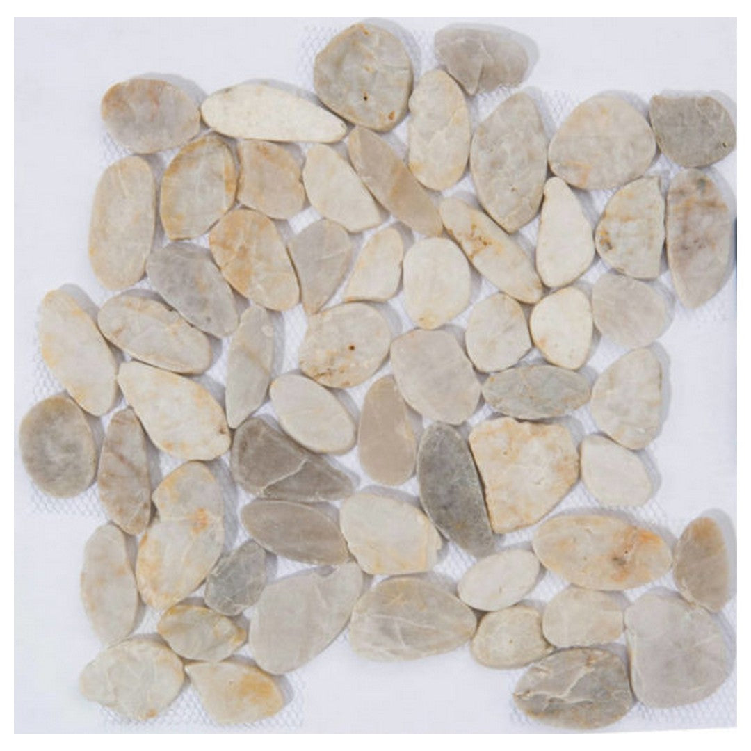 Qualis Ceramica Zen 12" x 12" Matte Natural Stone Flat Pebble Mosaic