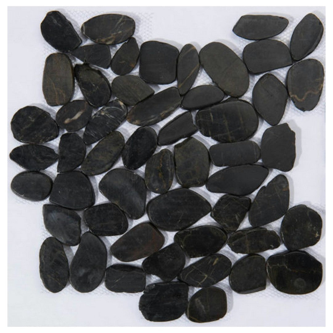 Qualis Ceramica Zen 12" x 12" Matte Natural Stone Flat Pebble Mosaic