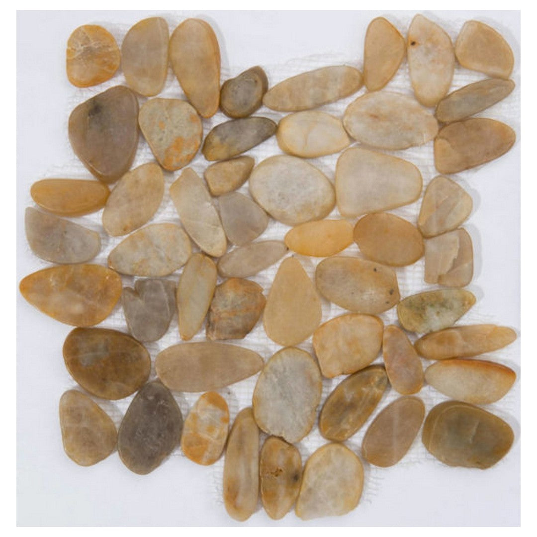 Qualis Ceramica Zen 12" x 12" Matte Natural Stone Flat Pebble Mosaic