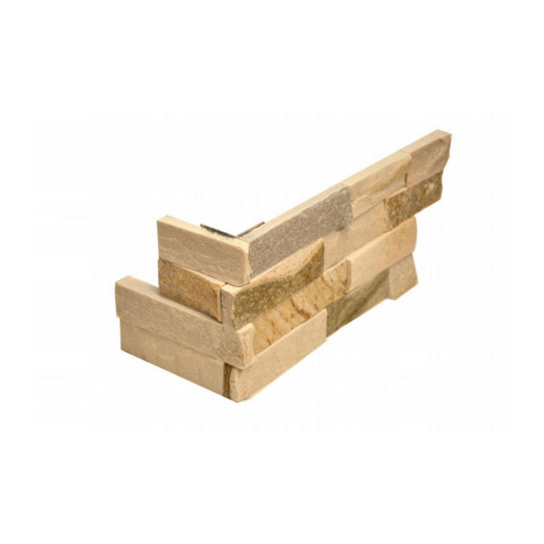 Qualis Ceramica Ledgerstone 6" x 18" Natural Stone Assembled Corner