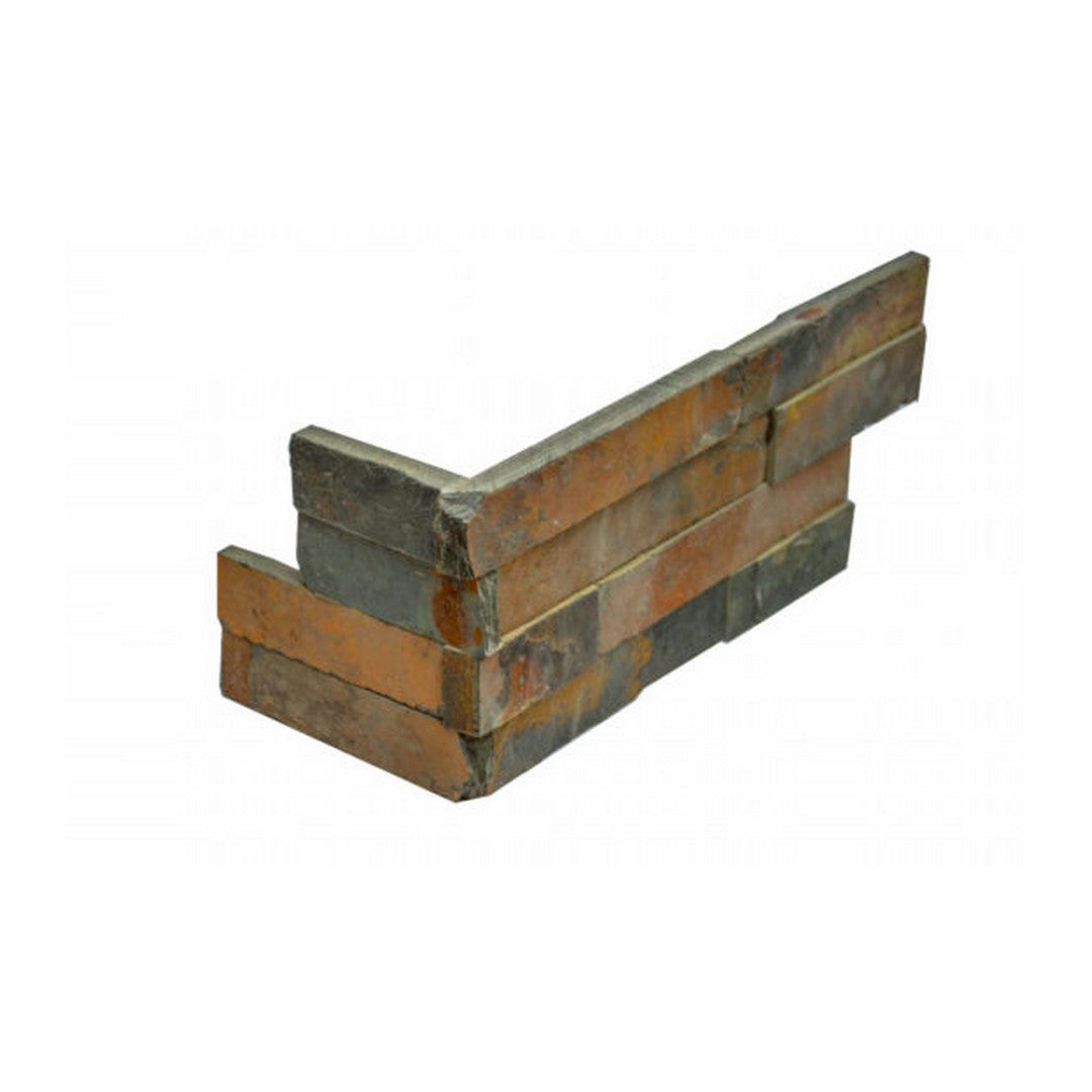 Qualis Ceramica Ledgerstone 6" x 18" Natural Stone Assembled Corner