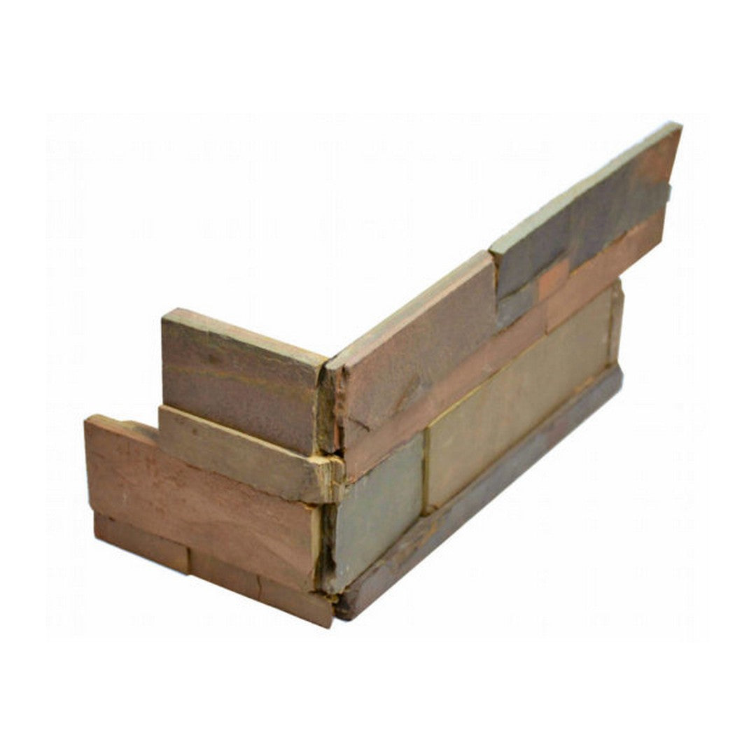 Qualis Ceramica Ledgerstone 6" x 18" Natural Stone Assembled Corner