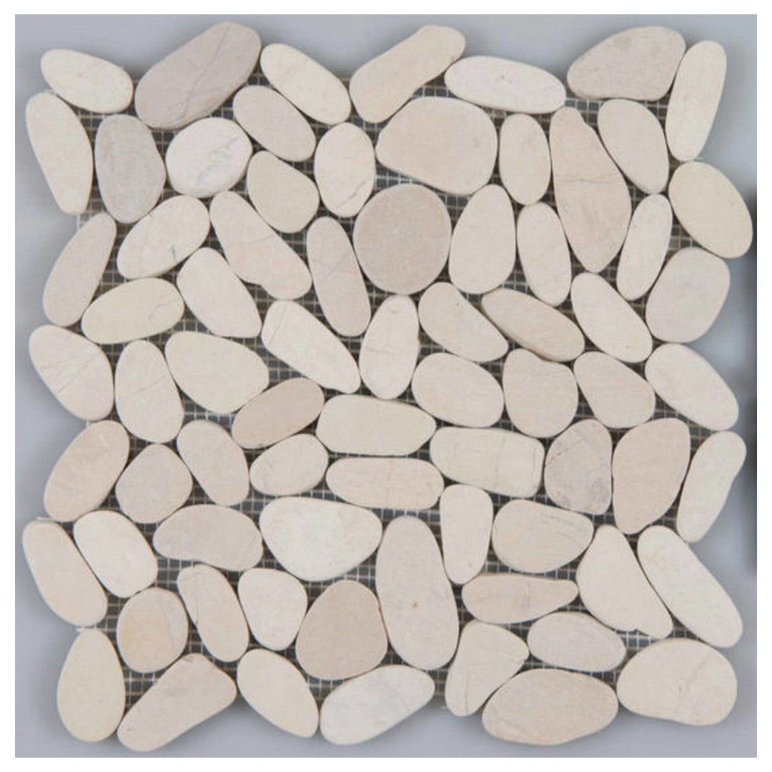 Qualis Ceramica Bliss 12" x 12" Natural Stone Flat Pebble Mosaic