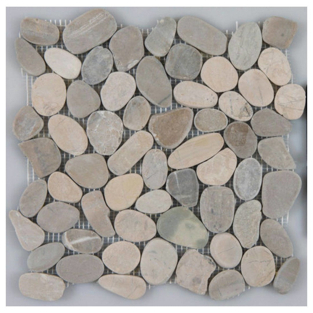 Qualis Ceramica Bliss 12" x 12" Natural Stone Flat Pebble Mosaic