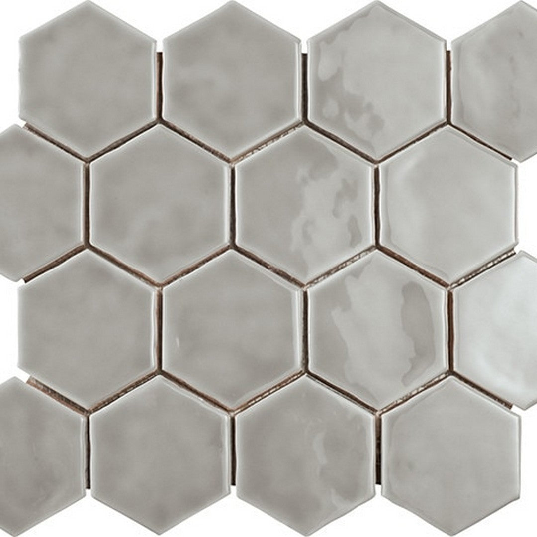 Marazzi Artistic Reflections 12" x 14" Glossy Ceramic 3" Hexagon Mosaic