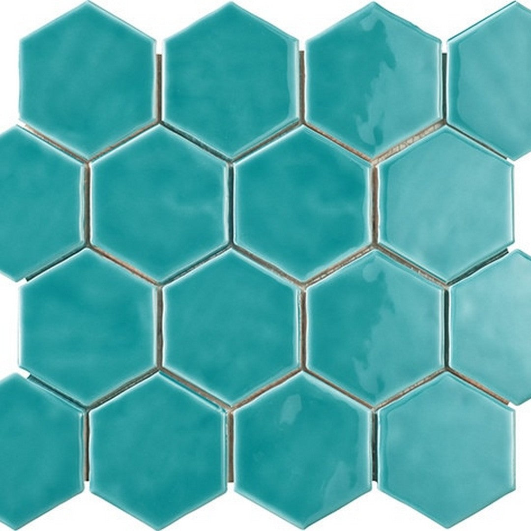 Marazzi Artistic Reflections 12" x 14" Glossy Ceramic 3" Hexagon Mosaic