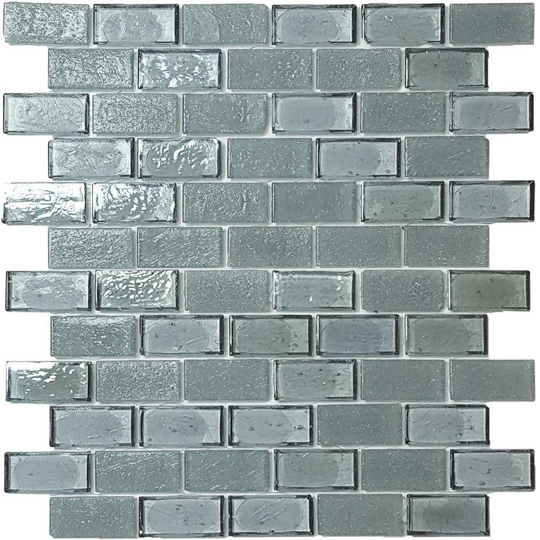 Tesoro Superior 11.5" x 12.5" Interlocking 1x2" Glass Mosaic