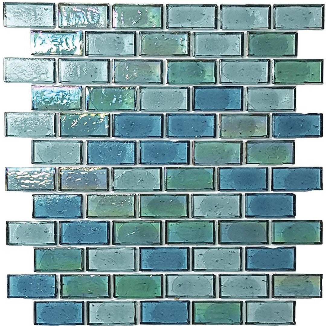 Tesoro Superior 11.5" x 12.5" Interlocking 1x2" Glass Mosaic