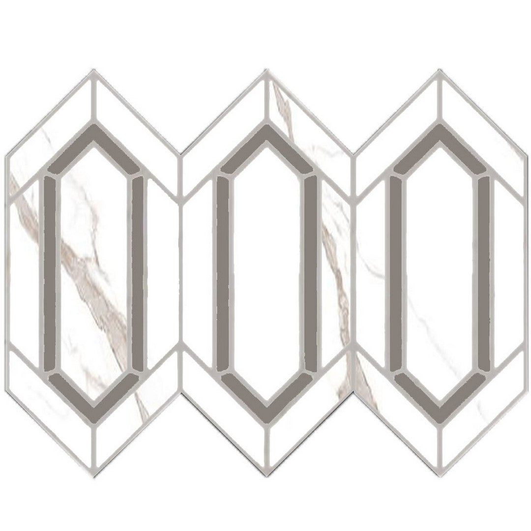 Tesoro La Dolce Vita 9" x 12" Rectified Matte Porcelain Rombo Mosaic