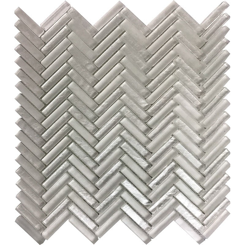MiR Alaska 11.8" x 11.8" Glass Herringbone Mosaic