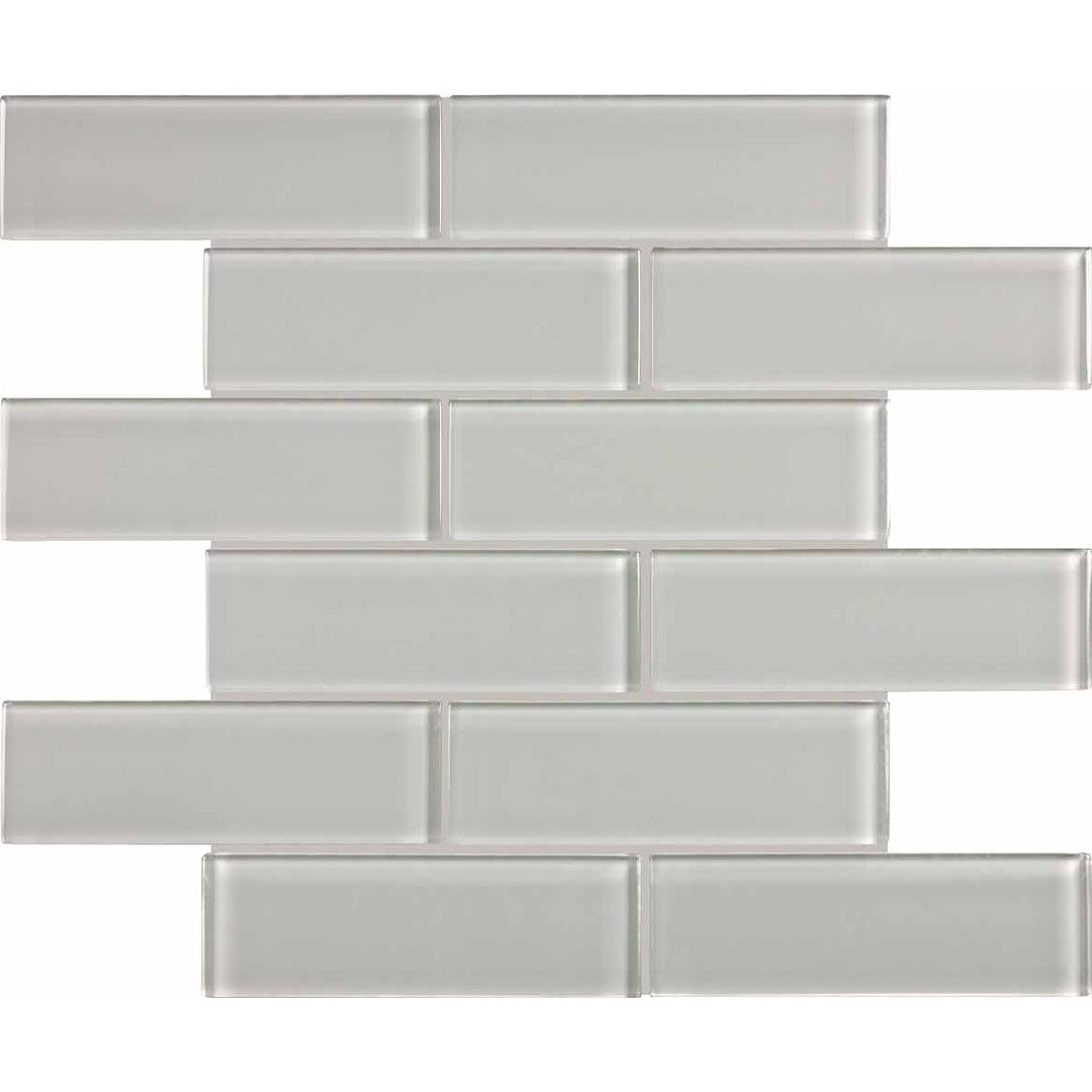 Crossville Elements Glass Posh 12" x 12" Gloss Glass 2x6" Brick Mosaic