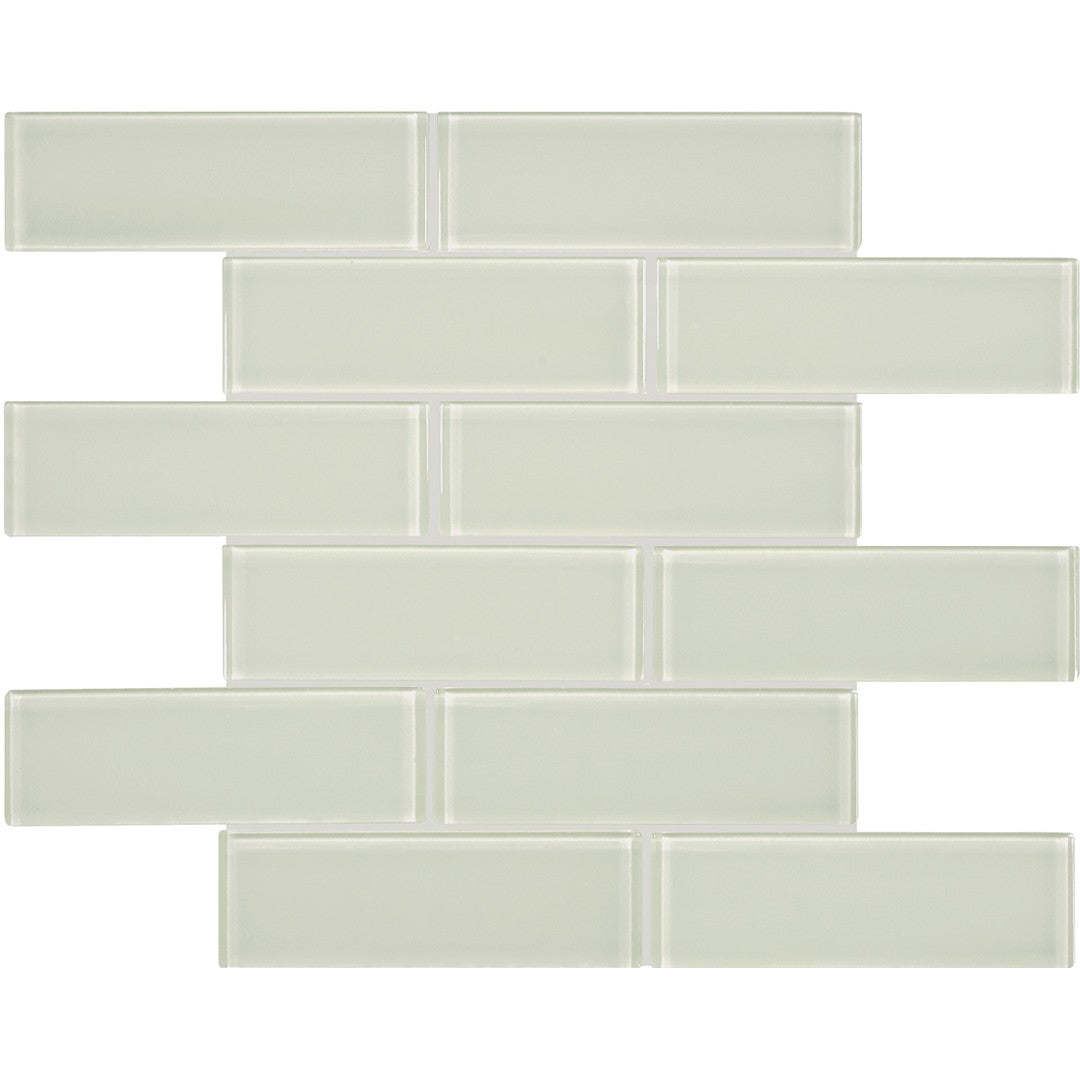 Crossville Elements Glass Posh 12" x 12" Gloss Glass 2x6" Brick Mosaic