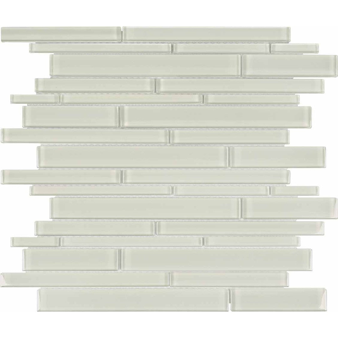 Crossville Elements Glass Posh 12" x 15" Gloss Glass Random Strip Mosaic