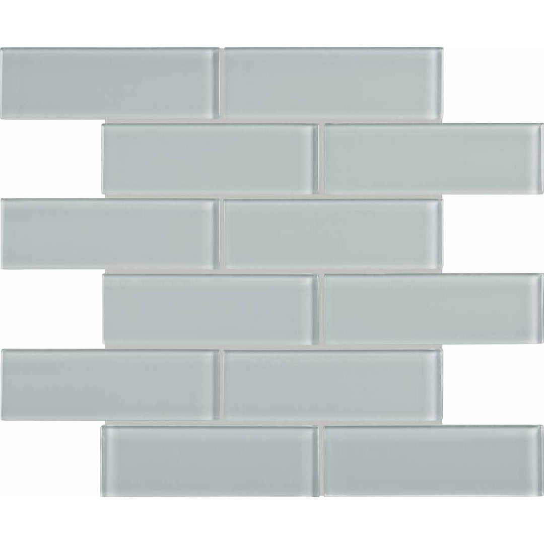 Crossville Elements Glass Posh 12" x 12" Gloss Glass 2x6" Brick Mosaic