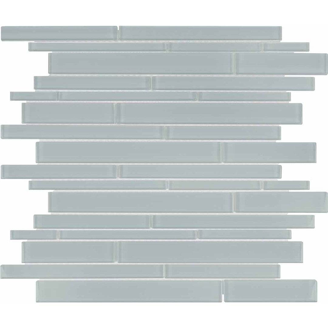Crossville Elements Glass Posh 12" x 15" Gloss Glass Random Strip Mosaic